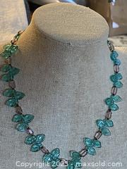 MaxSold Auction: Vintage Teal and Brown Glass Bead Necklace - Toronto (Ontario, Canada) SELLER MANAGED Downsizing Online Auction - O'Connor Drive (CONDO)