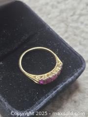 MaxSold Auction: Jewelry.  22k Gold Ring with pink stones - Burnaby (British Columbia, Canada) SELLER MANAGED Downsizing Online Auction - Claude Avenue