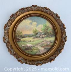 MaxSold Auction: Framed Oil in Circular Frame, Framed Old Golfer - Citrus Heights (California, USA) SELLER MANAGED Downsizing Online Auction - Sylvan Grove Way