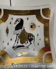 MaxSold Auction: Fred Press Trojan Horse divided bent glass serving tray - Citrus Heights (California, USA) SELLER MANAGED Downsizing Online Auction - Sylvan Grove Way