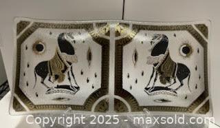 MaxSold Auction: Fred Press Trojan Horse divided bent glass serving tray - Citrus Heights (California, USA) SELLER MANAGED Downsizing Online Auction - Sylvan Grove Way