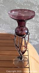 MaxSold Auction: Makora krosno handblown jellyfish candlestick  - View Royal (British Columbia, Canada) SELLER MANAGED Downsizing Online Auction - Pheasant Lane