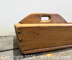 MaxSold Auction: Antique Pine Wooden Tool Box with Tumbled Glass - Pickering (Ontario, Canada) SELLER MANAGED Downsizing Online Auction - Old Brock Road