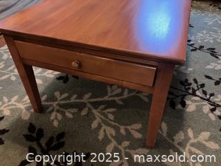 MaxSold Auction: Maple Coffee Table and Area Rug - Arlington (Massachusetts, USA) PARTNER MANAGED Estate Sale Online Auction - Teel Street