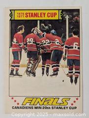 MaxSold Auction: 1977 MONTREAL CANADIENS STANLEY CUP CHAMPIONS HOCKEY CARD - Kingston (Ontario, Canada) SELLER MANAGED Downsizing Online Auction - Rosemund Crescent