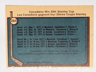 MaxSold Auction: 1977 MONTREAL CANADIENS STANLEY CUP CHAMPIONS HOCKEY CARD - Kingston (Ontario, Canada) SELLER MANAGED Downsizing Online Auction - Rosemund Crescent