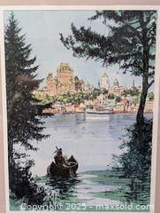 MaxSold Auction: INDIGENOUS AMERICAN IN CANOE PADDLING PAST LE CHATEAU FRONTENAC FRAMED ART - Kingston (Ontario, Canada) SELLER MANAGED Downsizing Online Auction - Rosemund Crescent