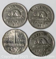 MaxSold Auction: OLDER CANADIAN NICKEL LOT OF 4 - Kingston (Ontario, Canada) SELLER MANAGED Downsizing Online Auction - Rosemund Crescent