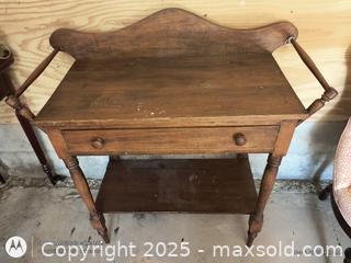 MaxSold Auction: Antique walnut wash stand  - Loyalist (Ontario, Canada) SELLER MANAGED Estate Sale Online Auction - County Road 2