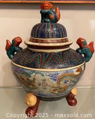 MaxSold Auction: Antique Mieji Period (1868-1912) Japanese Large Imari Ware Porcelain Incense Burner (koro) with Lid - St. Catharines (Ontario, Canada) SELLER MANAGED Estate Sale Online Auction - Monique Crescent