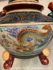 MaxSold Auction: Antique Mieji Period (1868-1912) Japanese Large Imari Ware Porcelain Incense Burner (koro) with Lid - St. Catharines (Ontario, Canada) SELLER MANAGED Estate Sale Online Auction - Monique Crescent