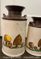 MaxSold Auction: Vintage Pottery Milk Jug Canister Set Hand Painted. In excellent condition  - St. Catharines (Ontario, Canada) SELLER MANAGED Estate Sale Online Auction - Monique Crescent