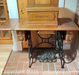 MaxSold Auction: Antique sewing machine table - Port Townsend (Washington, USA) PARTNER MANAGED Estate Sale Online Auction - Rosewood Street