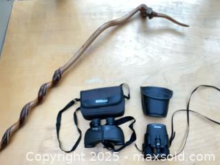 MaxSold Auction: Binoculars, carved walking stick  - Port Townsend (Washington, USA) PARTNER MANAGED Estate Sale Online Auction - Rosewood Street