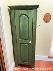 MaxSold Auction: Green narrow wooden cabinet - Port Townsend (Washington, USA) PARTNER MANAGED Estate Sale Online Auction - Rosewood Street