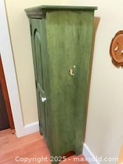 MaxSold Auction: Green narrow wooden cabinet - Port Townsend (Washington, USA) PARTNER MANAGED Estate Sale Online Auction - Rosewood Street