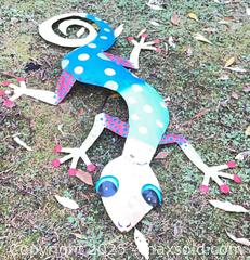 MaxSold Auction: Large Painted Metal Gecko - Port Townsend (Washington, USA) PARTNER MANAGED Estate Sale Online Auction - Rosewood Street