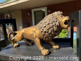 MaxSold Auction: Bronze-Finish Lion Figurine Decorative Sculpture - Southborough (Massachusetts, USA) SELLER MANAGED Estate Sale Online Auction - Northboro Road