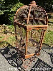 MaxSold Auction: Ornate Victorian-Style Metal Birdcage with Decorative Stand - Southborough (Massachusetts, USA) SELLER MANAGED Estate Sale Online Auction - Northboro Road