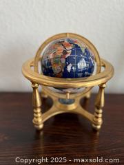 MaxSold Auction: 8 inc Tall Table Top Blue Lapis  World Globe with 4 leg brass Stand - Los Altos (California, USA) SELLER MANAGED Estate Sale Online Auction - Holt Avenue