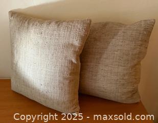 MaxSold Auction: Crate &#38; Barrel Almond Feather Down Throw Pillows  - Los Altos (California, USA) SELLER MANAGED Estate Sale Online Auction - Holt Avenue