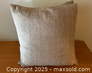 MaxSold Auction: Crate &#38; Barrel Almond Feather Down Throw Pillows  - Los Altos (California, USA) SELLER MANAGED Estate Sale Online Auction - Holt Avenue