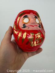 MaxSold Auction: Japanese Daruma Good Luck Figurine Paper Mache Weighted Base Artisan Hand Made Japanese - Concord (California, USA) SELLER MANAGED Estate Sale Online Auction - Landana Drive
