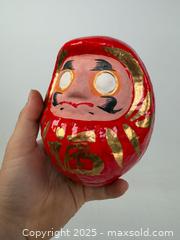 MaxSold Auction: Japanese Daruma Good Luck Figurine Paper Mache Weighted Base Artisan Hand Made Japanese - Concord (California, USA) SELLER MANAGED Estate Sale Online Auction - Landana Drive