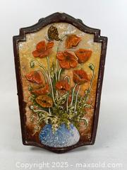 MaxSold Auction: Rare Meister Art Works Chromo-Cotta Clay Art Piece California Poppy Butterfly - Concord (California, USA) SELLER MANAGED Estate Sale Online Auction - Landana Drive