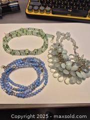MaxSold Auction: Pale Aqua/Light Blue Statement Necklaces - Lot of 3 - Markham (Ontario, Canada) PARTNER MANAGED Downsizing Online Auction - Henderson Avenue
