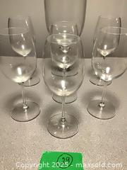 MaxSold Auction: Set of 6 Clear Large-Bowl Wine Glasses, Approximately 9.5 in - Markham (Ontario, Canada) PARTNER MANAGED Downsizing Online Auction - Henderson Avenue