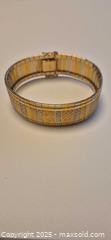 MaxSold Auction: Vintage 18K Gold Tri-Color Wide Link Hinged Bangle Bracelet, Box Clasp - Markham (Ontario, Canada) PARTNER MANAGED Downsizing Online Auction - Henderson