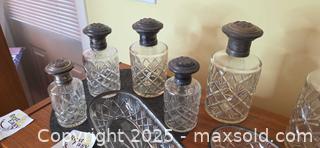 MaxSold Auction: Antique Silver Topped Crystal Scent Bottles &#38; Dish Set - North Vancouver (British Columbia, Canada) PARTNER MANAGED Estate Sale Online Auction - Seymour Boulevard