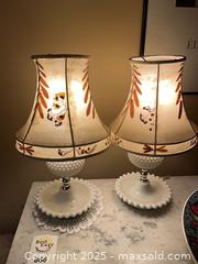 MaxSold Auction: Signed Hobnail Milk Glass Dried Flower Table Lamps - North Vancouver (British Columbia, Canada) PARTNER MANAGED Estate Sale Online Auction - Seymour Boulevard