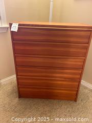 MaxSold Auction: Teak 6 drawer Vertical Tall Boy Dresser  - North Vancouver (British Columbia, Canada) PARTNER MANAGED Estate Sale Online Auction - Seymour Boulevard