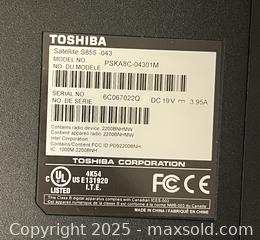MaxSold Auction: Toshiba Satellite S855 (PSKA8C-04301M) 17-inch Laptop - Kingston (Ontario, Canada) SELLER MANAGED Estate Sale Online Auction - Mona Drive