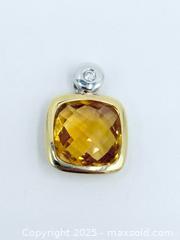 MaxSold Auction: 14k Diamond Citrine Pendant  - Esquimalt (British Columbia, Canada) PARTNER MANAGED Reseller Online Auction - Lampson Street