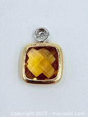 MaxSold Auction: 14k Diamond Citrine Pendant  - Esquimalt (British Columbia, Canada) PARTNER MANAGED Reseller Online Auction - Lampson Street