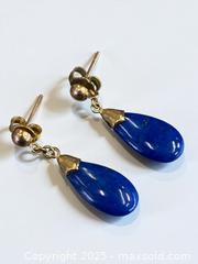 MaxSold Auction: 14k Gold Lapis Lazuli Drop Earrings - Esquimalt (British Columbia, Canada) PARTNER MANAGED Reseller Online Auction - Lampson Street