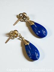 MaxSold Auction: 14k Gold Lapis Lazuli Drop Earrings - Esquimalt (British Columbia, Canada) PARTNER MANAGED Reseller Online Auction - Lampson Street