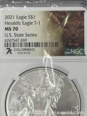 MaxSold Auction: 2021 American Silver Eagle $1 coin Colorado - Esquimalt (British Columbia, Canada) PARTNER MANAGED Reseller Online Auction - Lampson Street