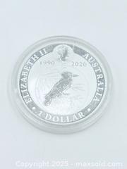 MaxSold Auction: Australian Kookaburra 1oz 9999 Silver Coin 2020 - Esquimalt (British Columbia, Canada) PARTNER MANAGED Reseller Online Auction - Lampson Street