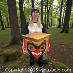 MaxSold Auction: First Nations Large Carved Box Signed MB - Esquimalt (British Columbia, Canada) PARTNER MANAGED Reseller Online Auction - Lampson Street