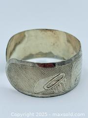 MaxSold Auction: First Nations Silver Bear Cuff Bracelet  - Esquimalt (British Columbia, Canada) PARTNER MANAGED Reseller Online Auction - Lampson Street