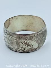 MaxSold Auction: First Nations Silver Bear Cuff Bracelet  - Esquimalt (British Columbia, Canada) PARTNER MANAGED Reseller Online Auction - Lampson Street