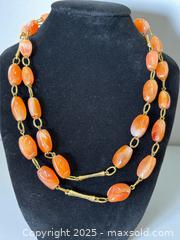 MaxSold Auction: Georgian Carnelian Single Strand Necklace 39&#34; Length - Esquimalt (British Columbia, Canada) PARTNER MANAGED Reseller Online Auction - Lampson Street