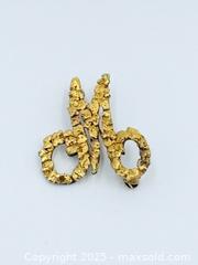 MaxSold Auction: Gold Nugget Cluster “M” Brooch 2.97g - Esquimalt (British Columbia, Canada) PARTNER MANAGED Reseller Online Auction - Lampson Street