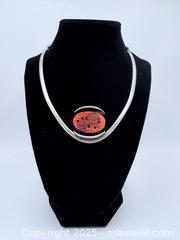 MaxSold Auction: Karram&#39;s Sterling Silver Carnelian Collar Necklace Rare  - Esquimalt (British Columbia, Canada) PARTNER MANAGED Reseller Online Auction - Lampson Street