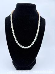 MaxSold Auction: Single Strand Pearl Necklace 18” Length  - Esquimalt (British Columbia, Canada) PARTNER MANAGED Reseller Online Auction - Lampson Street