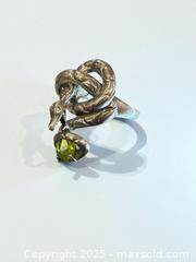 MaxSold Auction: Sterling Silver and Peridot Snake Ring - Esquimalt (British Columbia, Canada) PARTNER MANAGED Reseller Online Auction - Lampson Street